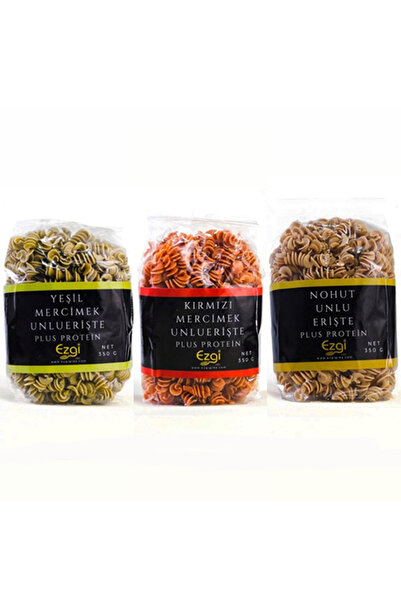 Ezgi Vegan Bakliyat Unlu Burgu Makarna Seti 1050 gr