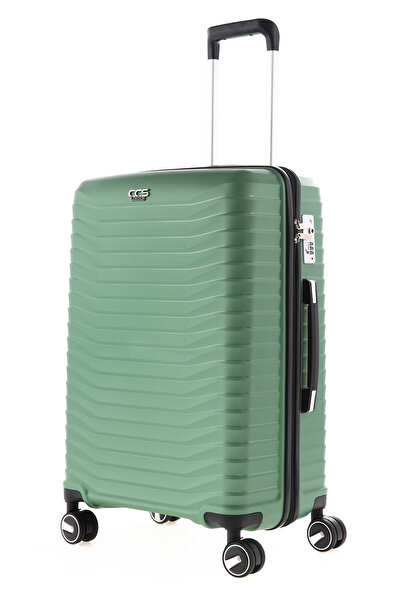 ÇÇS Lüks Silikon Kırılmaz Büyük Boy Valiz Yeşil