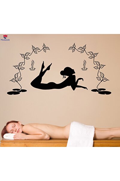 Modatools Dekorasyon Sticker Duvar Sticker Vücut Kız Güzellik Salonu Spa Masa...