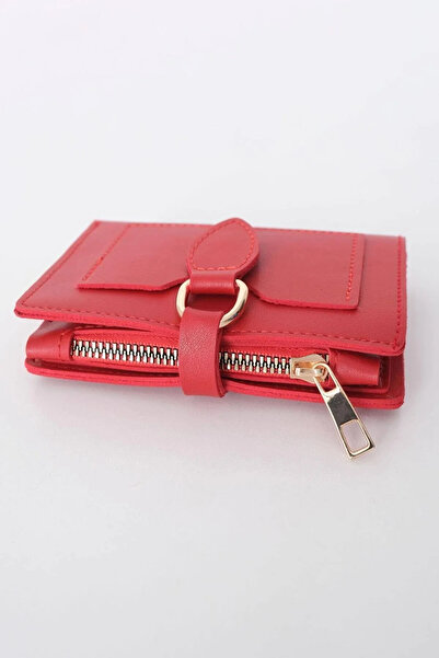 Everglow Jewelry Portofel de damă cu cataramă și închidere cu snap roșu
