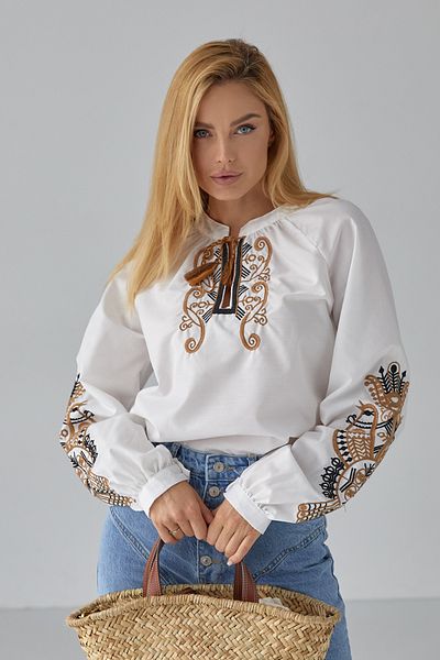 FEMELLE Women's New Season Tasseled Embroidery Vintage Blouse