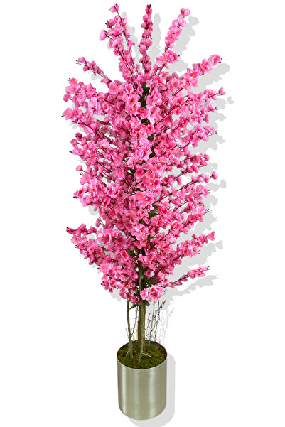 Cihan Çiçekçilik PEMBE BAHAR DALI YAPAY AĞAÇ 160 CM 25X25 METAL SAKSI