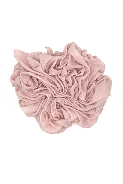 nazipek Pamuklu Açık Pudra Bambu Kraş Eşarp Yüksek Kalite Yazma 100x100cm Ove...