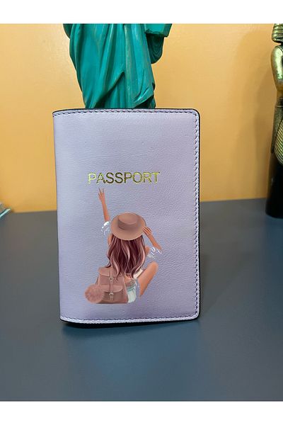 Seyahataksesuar Cartoon themed leather passport cover