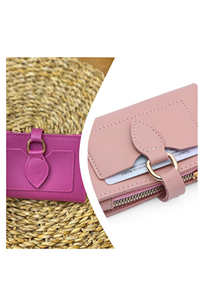 Everglow Jewelry Portofel de damă cu cataramă și închidere cu snap roz