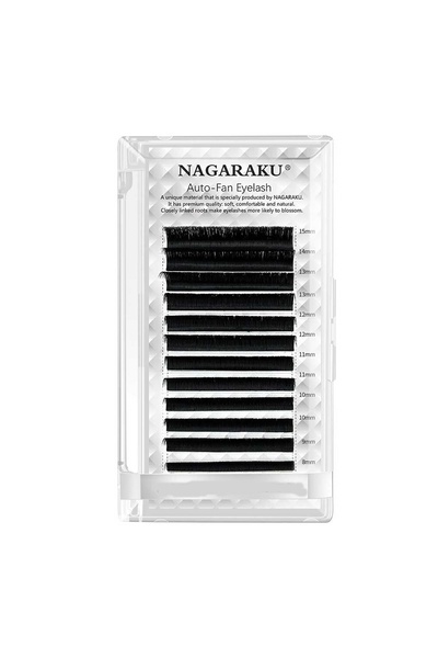 Loreen Nagaraku Ipek Kirpik Auto-fan Çek Bırak Kolay Volüm 0.07 D 14mm