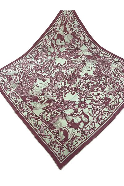 PİRAMİT EŞARPLARI Πυραμίδα 100% καθαρό μετάξι 90cm X 90cm Μοτίβο κρέμα πούδρα ροζ κασκόλ E-17