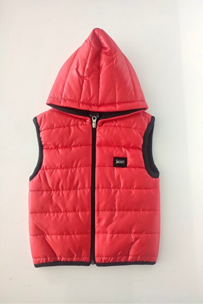 dubi baby Boni red color train track quilted hooded inside lined zippered chi...