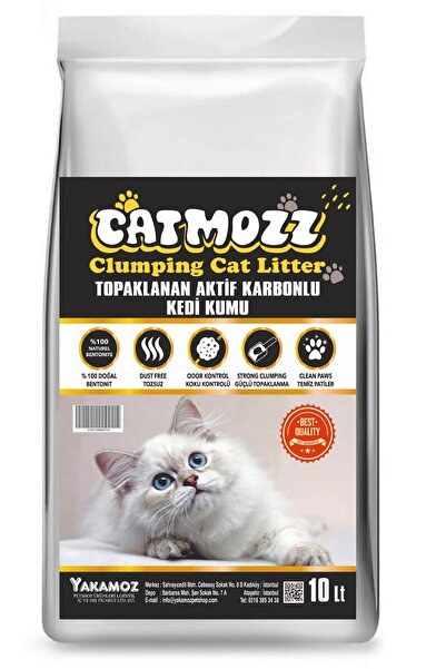 CatMozz Aktif Karbon (activated Carbon) Topaklanan Kedi Kumu 10 Lt