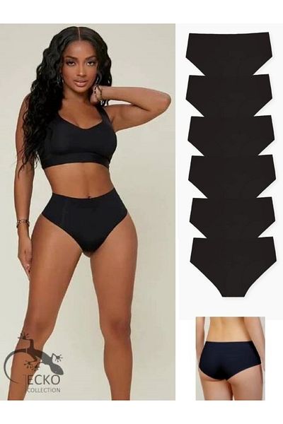 GECKO COLLECTION Gecko High Waist Recovery Cut Laser Χωρίς ίχνη, αόρατο, απαλό.μικρο, εσώρουχα Γυναικεία κιλότα 6 τμχ