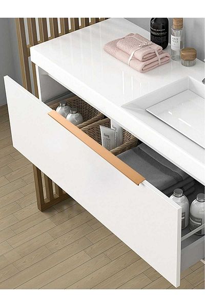 ARON YARIS ( GOLD ) 20CM INTEGRATED HANDLE SCREWS FROM THE BACK DRAWER TV UNIT CONSOLE DRAWER DOOR HANDLE 20CM