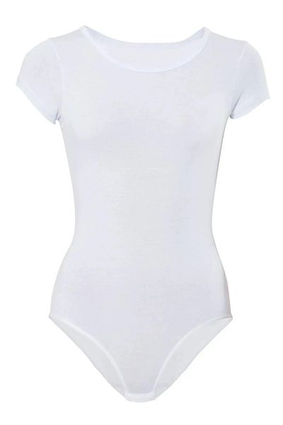 Anıt 5 Pieces Lycra Cotton Short Sleeve Women's Snap-On Bodysuit 92% Cotton - 8% Lycra