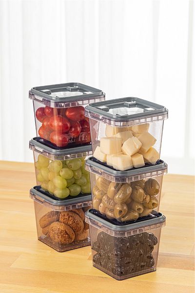 Vienev 0.4 Liter Block - Set of 6 Anthracite Storage Containers