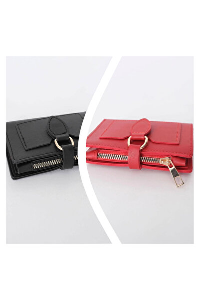 Everglow Jewelry Portofel de damă cu cataramă și închidere cu snap negru