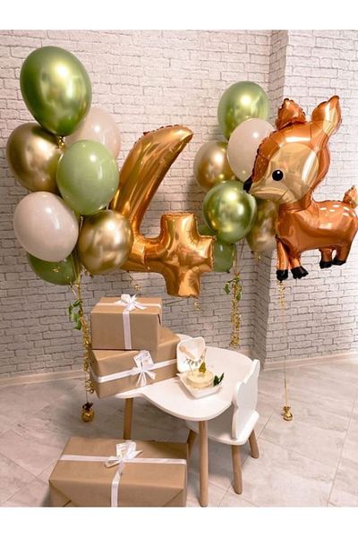 MERİ PARTİ 4 YEARS OLD BIRTHDAY BIRTHDAY SPECIAL DAY PARTY SET CEYLAN FOIL BALLOON FIGURE FOIL BALLOON SET