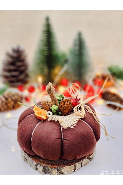 OBİDEV Kahverengi Kumaş Kabak Süs