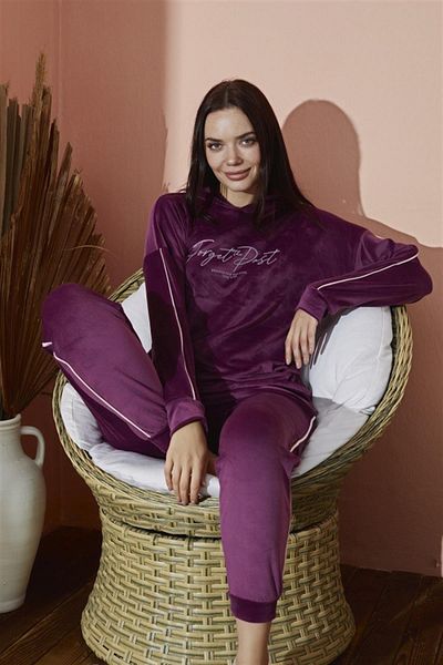 CALİA Set de pijamale din catifea cu glugă SEZON NOU