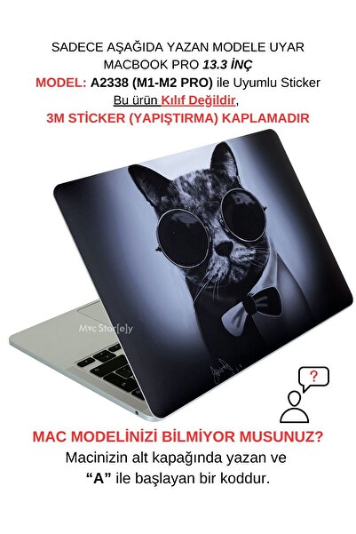 Mcstorey Macbook Pro M1-m2 Kılıf 13inç Yapıştırma Sticker A2338 Ile Uyumlu La...
