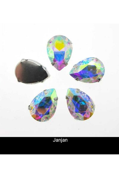 yiğit aksesuar 13X18 1.8 cm Janjan Drop Case Planted Glass Stone 40 Pieces