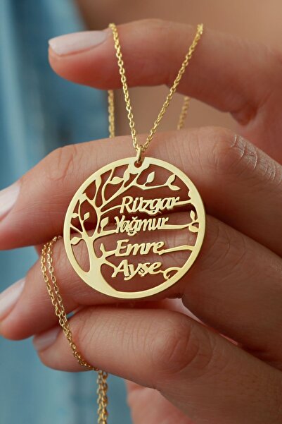 Silvano Jewelry 925 Ayar Gümüş Isimli Soy Ağacı Kolye