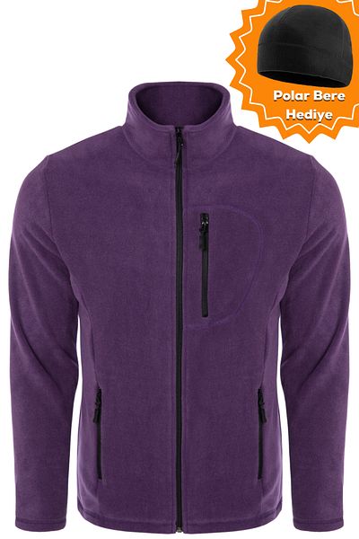 GHASSY CO. Men's Pro Windproof 5-Pocket Outdoor Full Zipper Fleece Jacket