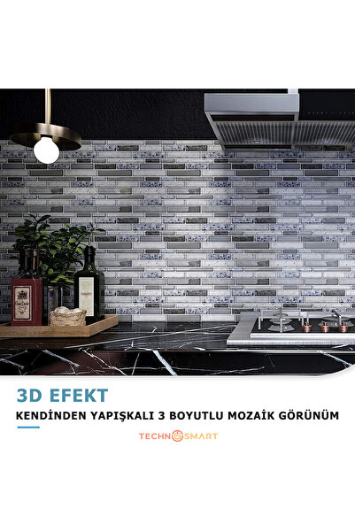 TechnoSmart 1pc 3d Self Adhesive 30cm×30cm Coating Mosaic Appearance Wall Sticker Kitchen
