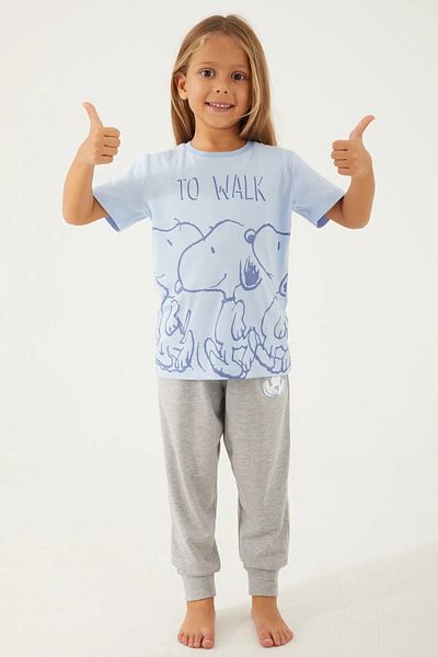 SNOOPY 100% COTTON GIRL WAITER LENGTH SHORT SLEEVE SUIT 1573