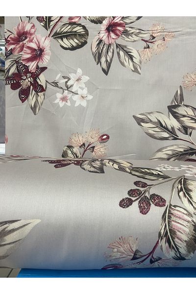 stay home Duvet Cover, Sheet Holder, Pillow Case Cotton Satin Fabric 100cm x width 240cm