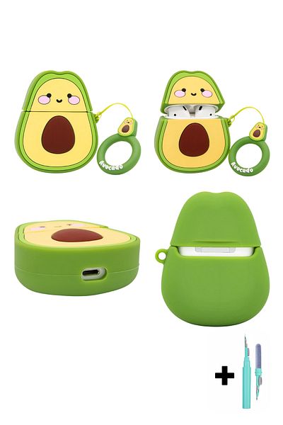 EWEC 1.And 2nd Generation Compatible Avocado Case And Turquoise 3 in 1 Bluetooth Headset Cleaning Pen Set