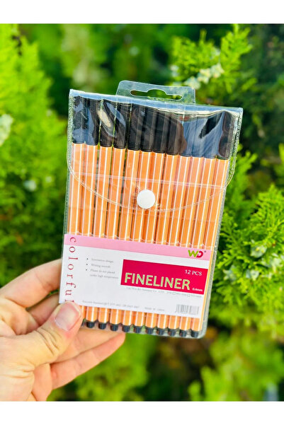 UĞURDAN 12'Li Siyah Renk Fineliner Kalem Seti