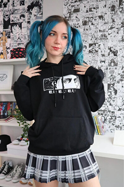 Gofeel Y2k Harajuku bočno okrenuta crna Oversize kroj Sa kapuljačom tehnička ...