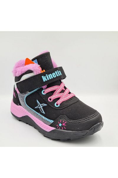 Kinetix Repson Hi 3Pr Μαύρο - Ροζ Velcro Fur Girl's Outdoor Boots