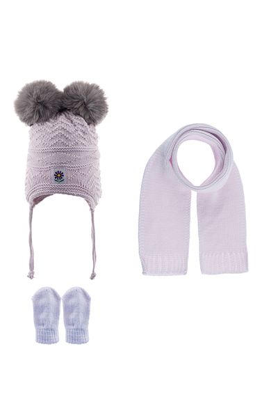 Kitti 0-12 Months Baby Girl & Child Scarf Beanie Gloves Set of 3