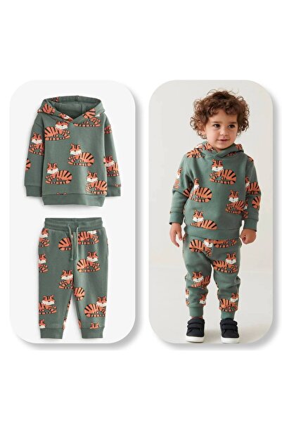 SARE TEKSTİL TIGER HOODED SWEATSHIRT AND Tracksuit SET