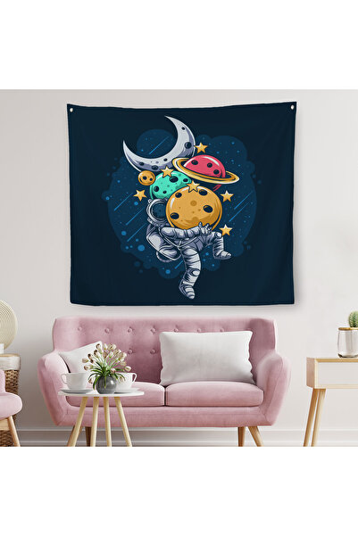 Harita Sepeti Astronaut nosi planete u naručju - platno za zid - Tepih si-5096