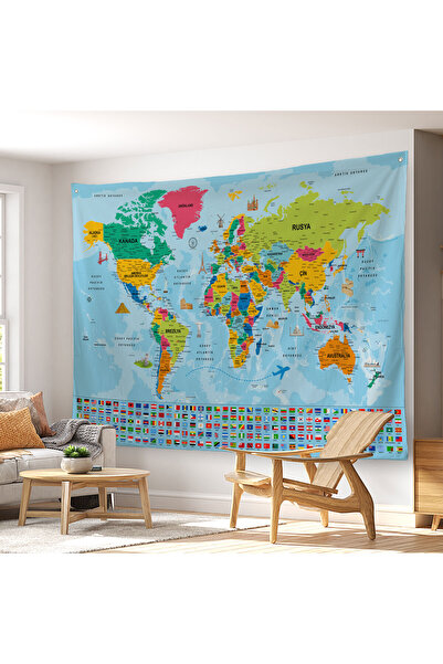 Harita Sepeti Covor decorativ de perete cu harta lumii 3865