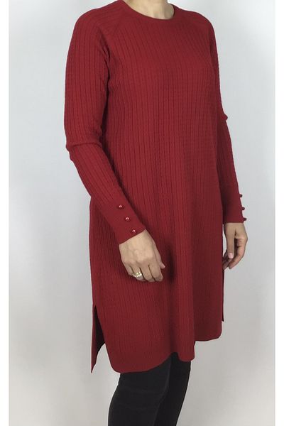 ECE GİYİM Button Detailed Hair Braid Patterned Thin Knitwear Tunik