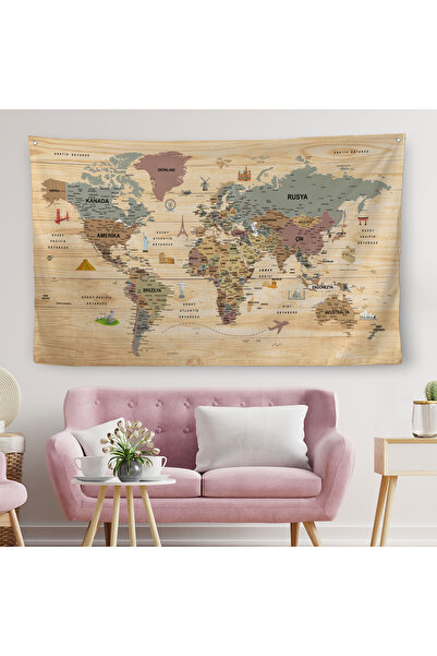 Harita Sepeti Дерев'яний вигляд Турецька навчальна детальна карта Декоративна...