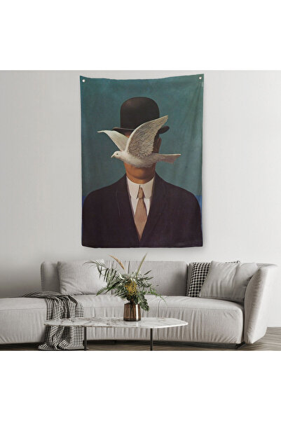 Harita Sepeti Rene Magritte Čovek u šeširu, nadrealna zidna tapeta - Tepih si...