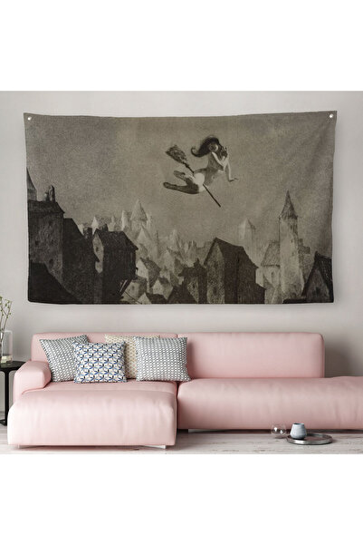 Harita Sepeti Amerikan Kabusları Duvar Örtüsü-Halısı, Şabat Ayini, Cadı Uçuşu...