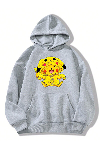 Adrift Hanorac cu glugă unisex, pentru bărbați/femei, Pikachu, colorat, cu im...