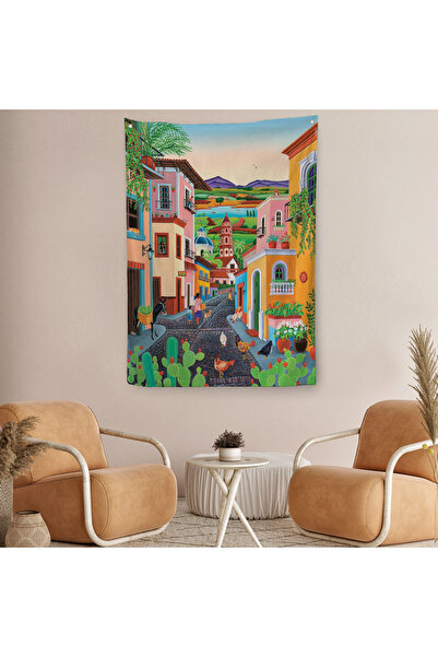 Harita Sepeti بطانية حائط قرية مكسيكية من Ortaçak - سجادة - 6344