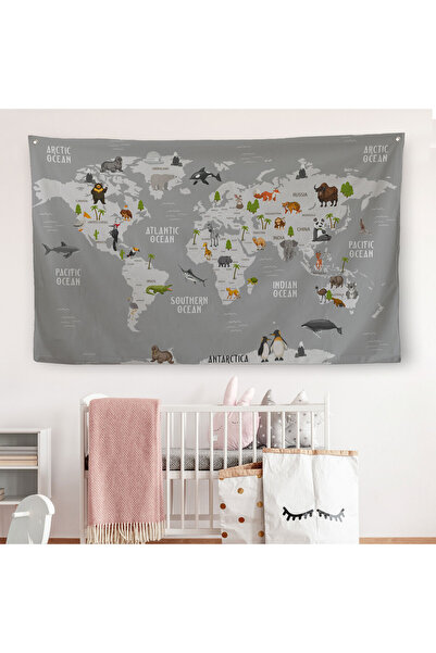 Harita Sepeti Edukativna mapa sveta Atlas sveta Zidni tapet za dečiju i bebin...
