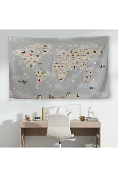 Harita Sepeti Edukativna mapa sveta Atlas sveta Zidne obloge za dečiju i bebi...