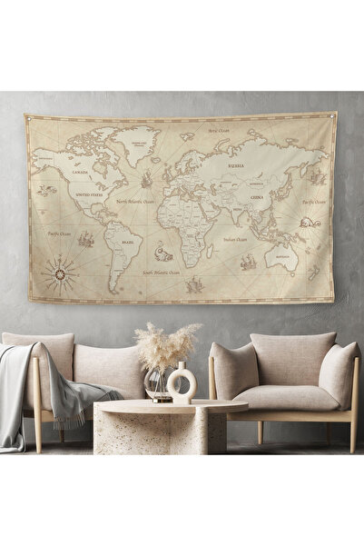 Harita Sepeti Antikvarna mapa sveta, vintage dekorativna platna za zidove - T...