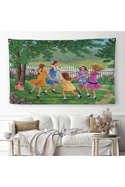 Harita Sepeti Fete care se joacă în grădină Tapiserie-Covor-6532