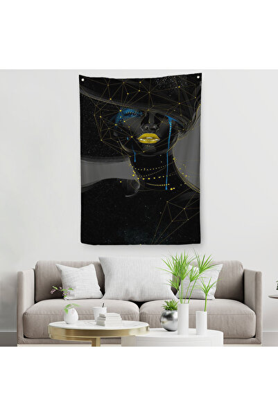Harita Sepeti Сюрреалістична чорна жіноча декоративна настінна покришка - килим-6151