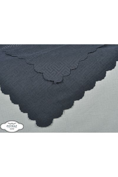 POYRAZ Matte Patterned Chenille Ash Double Sided Sofa Sofa Bed Cover Shawl