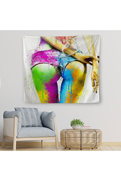 Harita Sepeti Кольоровий жіночий зад на полотні - настінне покриття-килим - 5894