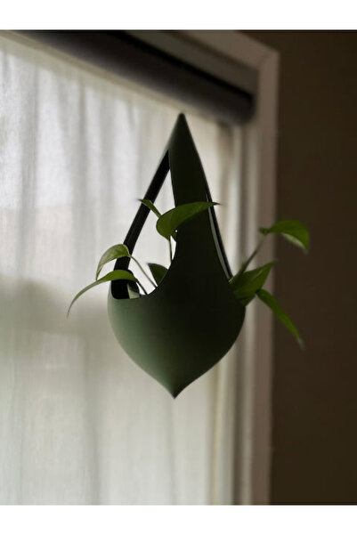 TuransoyCraft Yeşil Koni Sarkıt Asma Bitki Saksısı 8CM